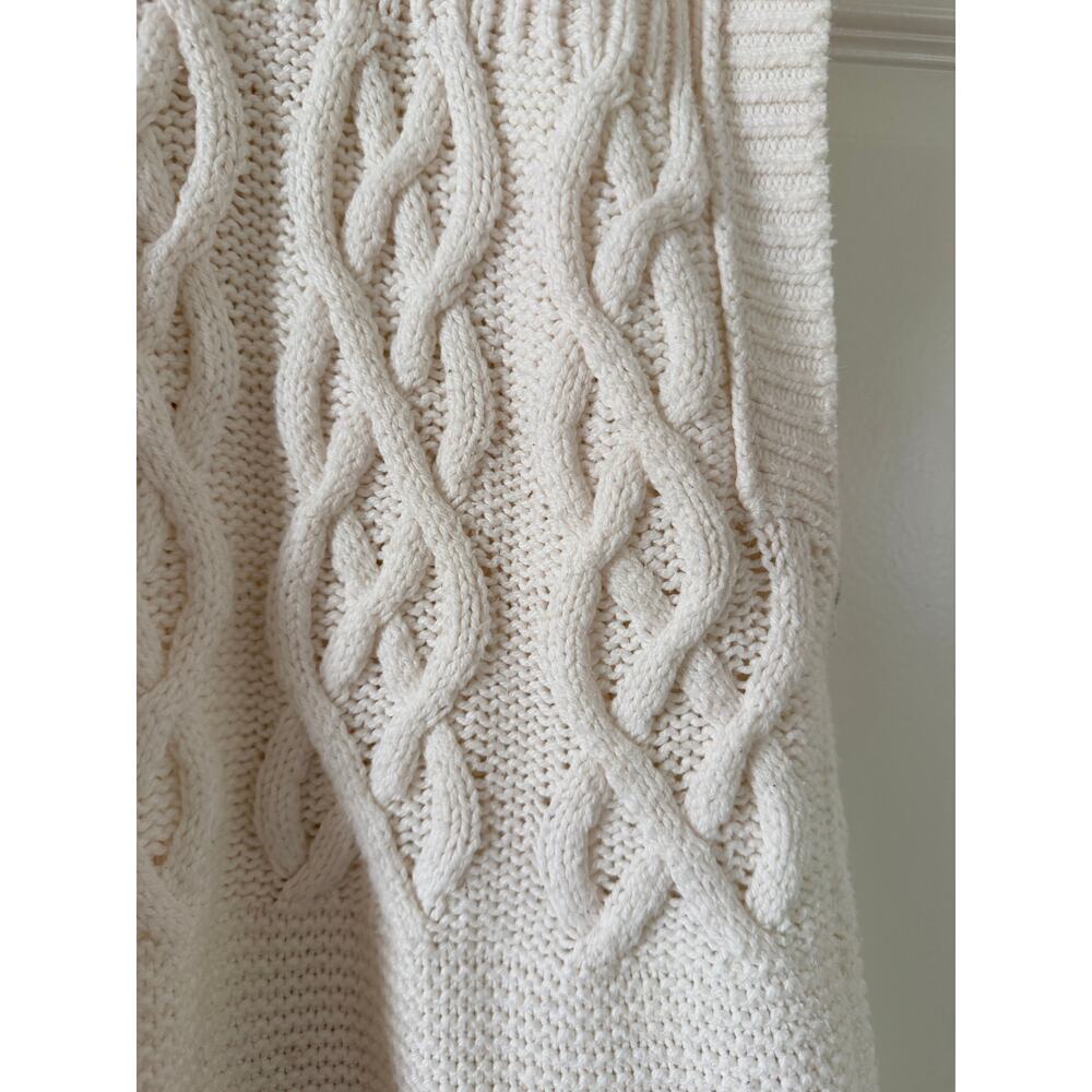 Madewell Cream Patchwork Cable Knit Sweater Vest 1X - Picture 4 of 9